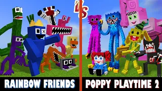 Rainbow Friends V3 vs. Poppy Playtime Chapter 2 | Minecraft (EZ BATTLE!)