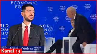 Damon Imani hurling abuses at Klaus Schwab during Davos Meeting - f*** you