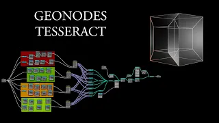 Blender Tesseract in Geometry nodes (Preview)