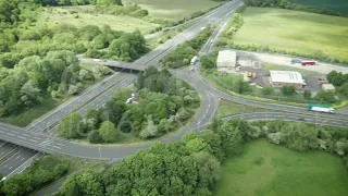 Junction 15 on the M4 Motorway (Aerial/Drone Shots) - THIS FOOTAGE IS FOR SALE.