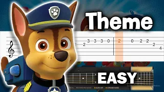 Paw Patrol - Theme Song - EASY Guitar tutorial (TAB)