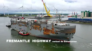 2023. FREMANTLE HIGHWAY verlaat de Eemshaven en gaat richting Rotterdam.