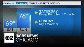 Rain, rumbles of thunder in Chicago on Saturday