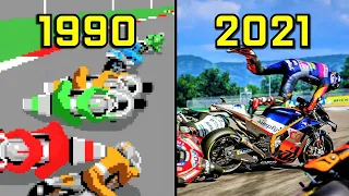 Evolution of CRASHES in MotoGP Games 1990-2021 #officialAbhijeetgamerz #1990to2022 #crashesgame