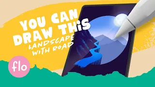 You Can Draw This LANDSCAPE with a ROAD in PROCREATE