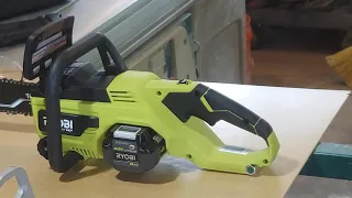Ryobi 40 volt HP chainsaw unboxing setup, use and review
