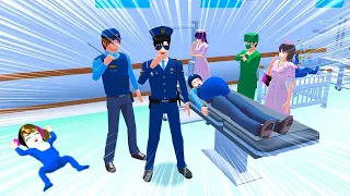 Pasukan Polisi Perutnya Melendung ? Hamil ? 😱 | Polisi Genji Bawa Ambulans | Sakura School Simulator