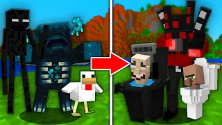 I remade every mob into Skibidi Toilet in Minecraft (FULL MOVIE)