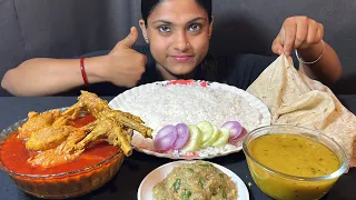 Spicy Red Chicken Curry Lal Murgir Jhol Romali Roti Dal Chawal Bhorta Eating Show Big Bites Mukbang