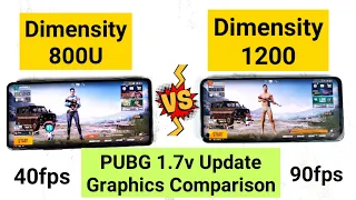 Dimensity 800U vs Dimensity 1200 PUBG 1.7v Update Default Graphics Comparison 🔥🔥🔥