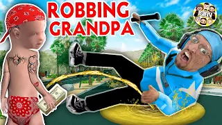 I ROBBED GRANDPA and Soaked Him in .... WHAT?  (FGTeeV Gangster Granny Weird Game)