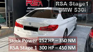 BMW G30 530i |  RSA Stage1 300HP - 450NM | 100-200 km/h: 13.68sec. with 3 people !