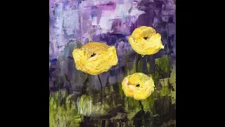 Abstract Poppies Palette Knife Painting Tutorial