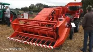 JF MS 90 Mähdrescher mit Güldner Traktor