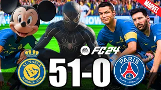 FIFA 24 | RONALDO, MESSI, SPIDER MAN ALL STARS | AL NASSR 51-0 PSG