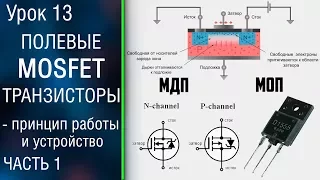 📕#13.1 Полевые MOSFET транзисторы с изолированным затвором. Как работает МОП транзистор