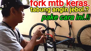 cara perbaiki fork air venom yang keras/tabung angin bocor jebol