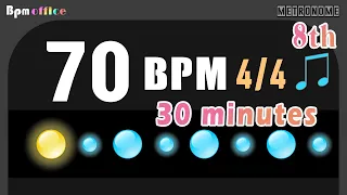 70BPM Metronome │ 4/4 │ 8th │ Wood │ 30min