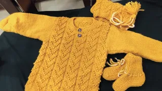 Beautiful baby set/एक से दो साल के बच्चे का स्वेटर/Knitting tutorial