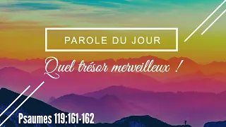 588 - Parole du jour : quel trésor merveilleux - Psaumes 119:161-162