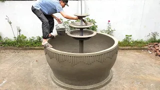 Make a fish bowl with a 3-tier fountain