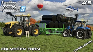 Making 95 GRASS SILAGE bales with MrsTheCamPeR | Calmsden Farm | Farming Simulator 22 | Episode 5
