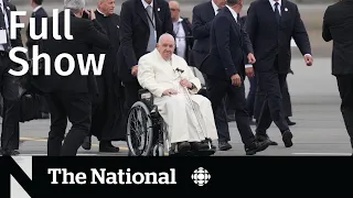 CBC News: The National | Pope visit ends, Condom consent, Protest at Commonwealth Games