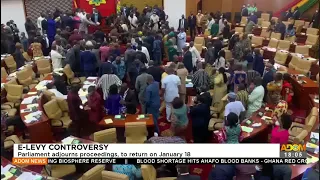 E-Levy Controversy: Parliament adjourns proceedings to return on January 18 - Adom TV (21-12-21)