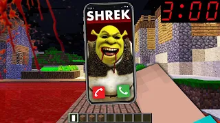 SCARY SHREK CALLED NOOB AT 3:00AM? In MINECRAFT : NOOB vs PRO