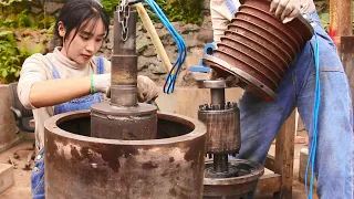 😮Amazing Repairing process of Track motor，How Big motor Are Repaired by  genius girl｜Linguoer