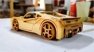 Ferrari Pista 488 - Wooden toy cars DIY