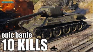 Реальный ЭКШОН Т-34-85М 👊 World of Tanks лучший бой