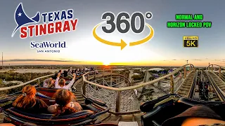 VR 360 5K Texas Stingray Normal and Horizon Locked Back Row POV SeaWorld San Antonio 2021 12 12