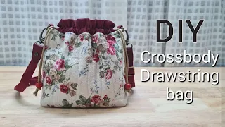 EP199 : DIY Crossbody bag | Drawstring bag sewing tutorial