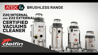 Atex Zone 22 Certified and Zone 20 internal Industrial Vacuum Cleaners | Brushless Range