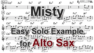 Misty - Easy Solo Example for Alto Sax