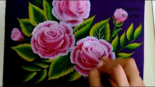 Time Lapse Painting | One Stroke Rose Painting | Acrylic Painting