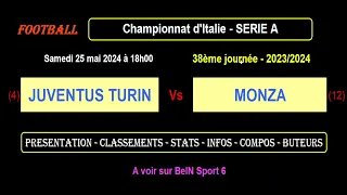 JUVENTUS TURIN - MONZA: football match of the 38th day of Serie A - Season 2023-2024