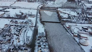 Frozen River Raisin Monroe,Michigan