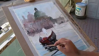 Marco Catone: Venice watercolor paint demonstration