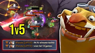 When They Meet 94% Winrates Techies - WTF Insane 1v5 Delete Everyone