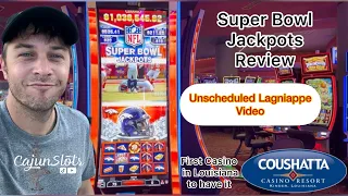New “NFL Super Bowl Jackpots” Slot Review at Coushatta Casino Resort! “Lagniappe” Video of Max Bets!