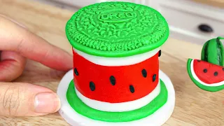 🍉 Fresh Miniature Oreo Watermelon Cake Decoration 🍉 | Yummy Baking Cocomelon Fondant Cake Ideas
