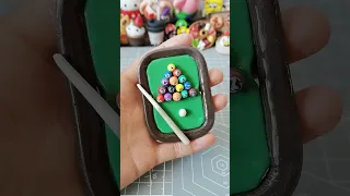 DIY How to Make Polymer Clay Miniature Playing Billiards #miniature#polymer clay#diy#creative