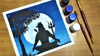How to draw Lord Shiva painting with poster colours // Painting Mania
