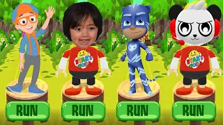 Tag with Ryan Kaji Combo Panda Skin vs PJ Masks Catboy vs Blippi Fun World Run - Gameplay