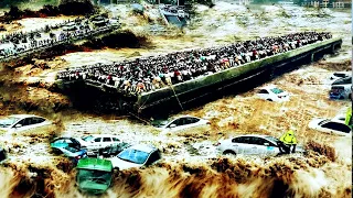 Footage of destruction in California when atmospheric river storms hit twice in a week