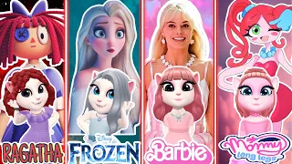 My Talking Angela 2 😻 || White Frozen vS Ragatha vS Barbie vS Mommy LongLegs || Cosplay