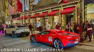 London Best Christmas Lights 2023 | London Luxury Christmas Shopping | London Winter Walk [4K HDR]