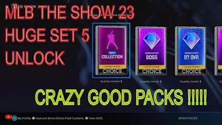 AWESOME SET 5 UNLOCK MLB THE SHOW 23 PACK CRAZY
